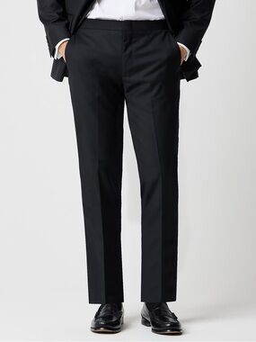 J Crew Factory Slim-fit Thompson tuxedo pant 100%wool black AZ236 Sz 34 X 30 NWT